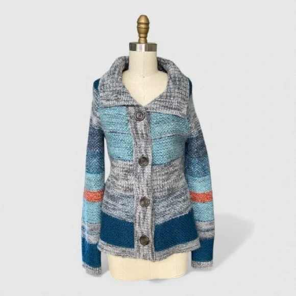 Mossimo Multi-Color Wool Blend Button Front Cardigan Women’s M - Picture 5 of 9